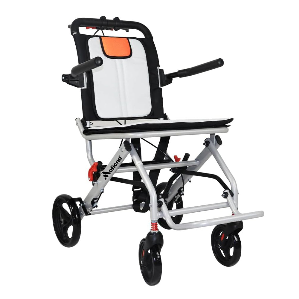 Super Lightweight (Only 19lbs aluminum wheelchairs wheelchairs portable foldable double support frame small hand push scooter