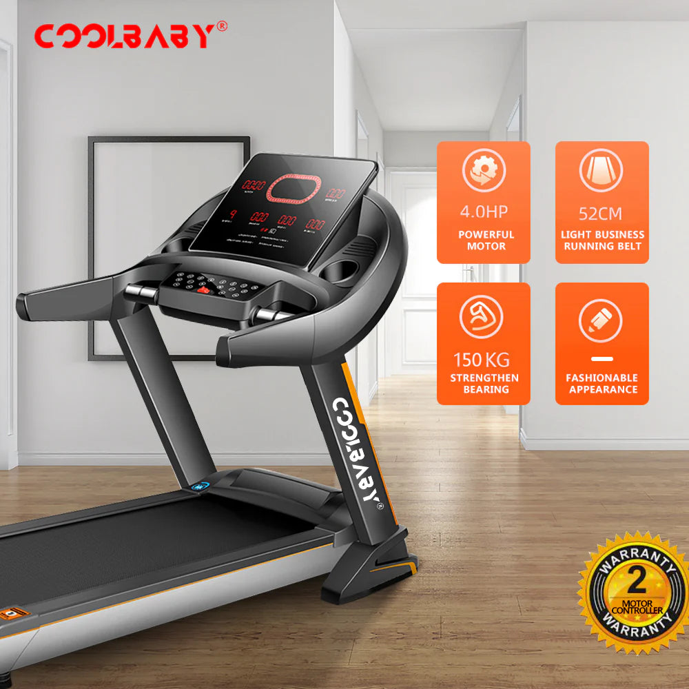 Most Advance PBJ24-SRK Fitness Treadmill 4HP Peak Motor, Auto Incline, Speed Range1-18 Km, LED Display, 150 Kg User Weight,Hydraulic Foldable, Inbuilt Speakers