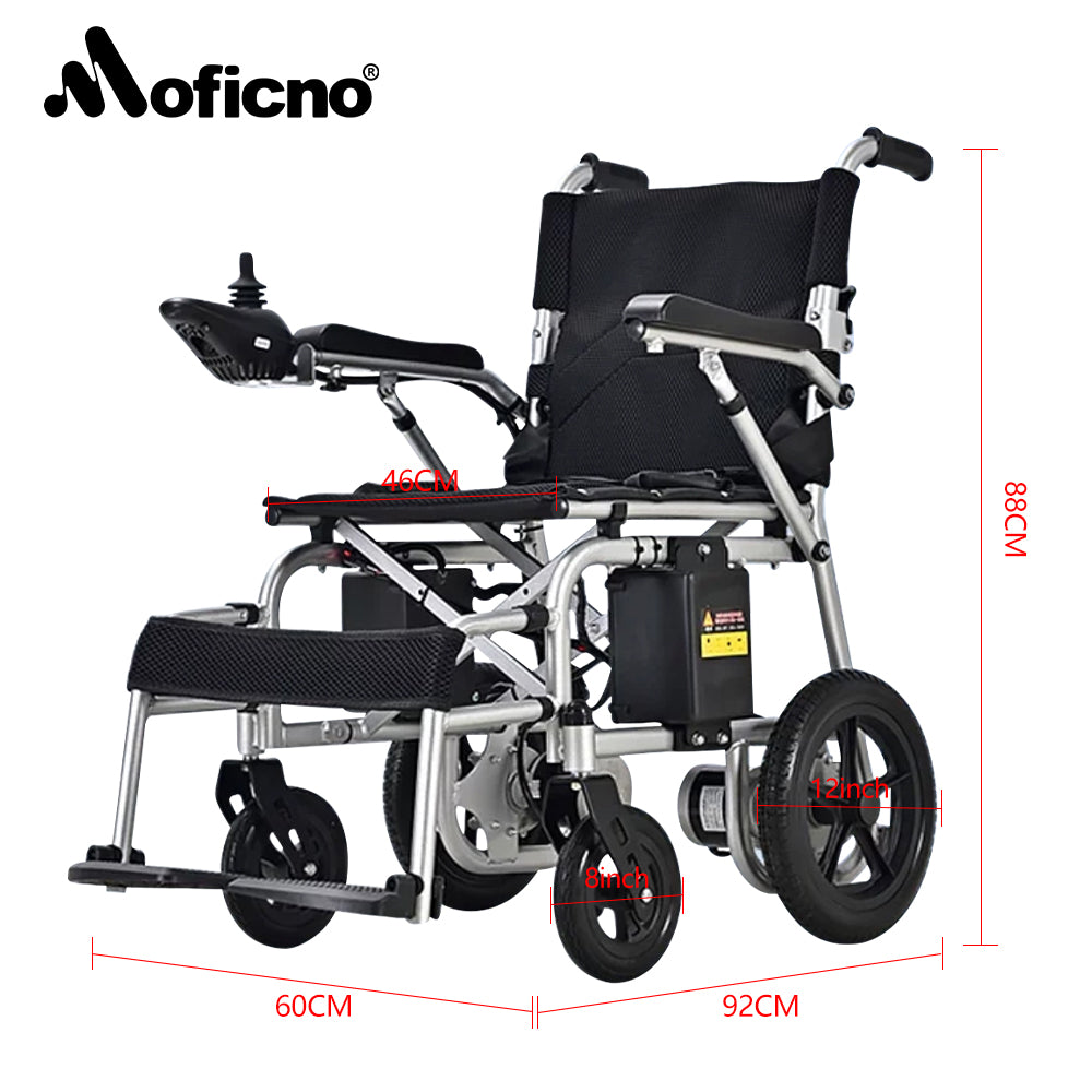 Folding Electric Wheelchair All-Terrain Powerful Dual Motor Electric Wheelchair - Load 100kg - Weight 28kg
