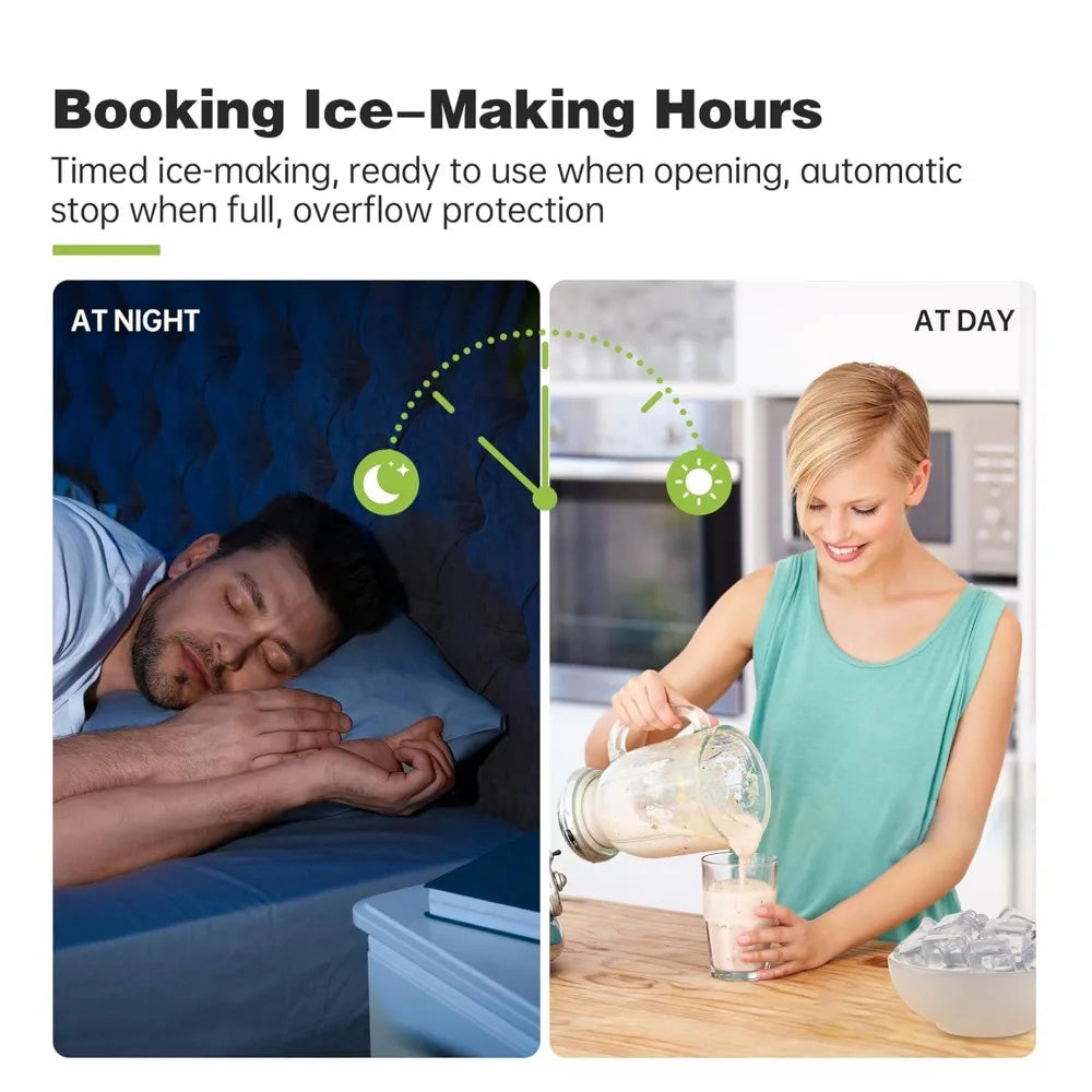 Commercial Ice Maker Machine,2204lbs(1000kg)/24 h,1003lbs (455kg)Storage Bin,Automatic Cleaning,Blue Ray,Perfect for Bar/Cafe/Restaurant