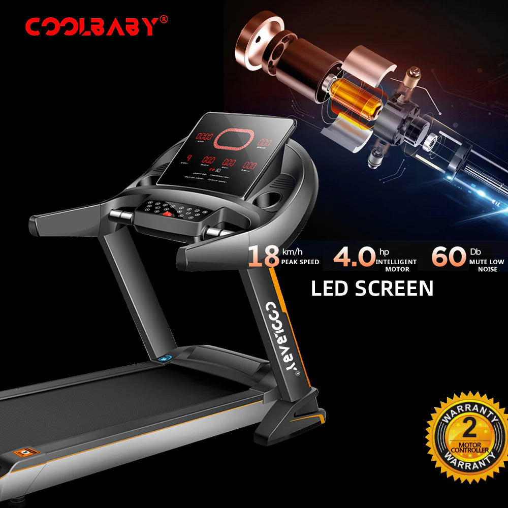 Most Advance PBJ24-SRK Fitness Treadmill 4HP Peak Motor, Auto Incline, Speed Range1-18 Km, LED Display, 150 Kg User Weight,Hydraulic Foldable, Inbuilt Speakers