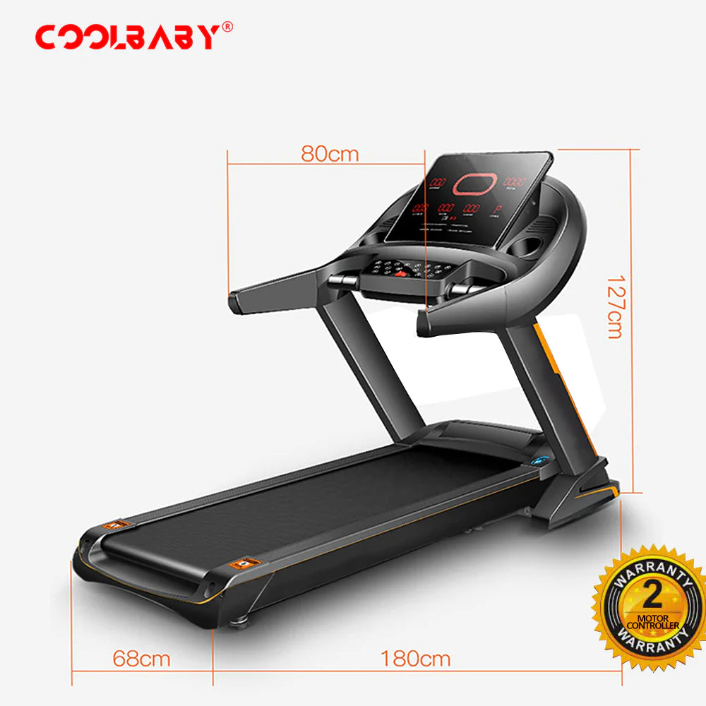 Most Advance PBJ24-SRK Fitness Treadmill 4HP Peak Motor, Auto Incline, Speed Range1-18 Km, LED Display, 150 Kg User Weight,Hydraulic Foldable, Inbuilt Speakers