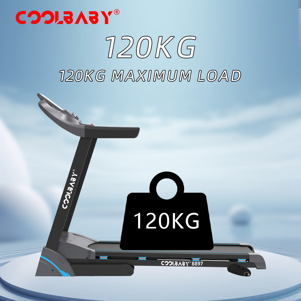 COOLBABY Folding Treadmill, Manual Incline Running Machine with 12 Preset Program, LCD Monitor & Heart Rate Sensor Exercise Equipment