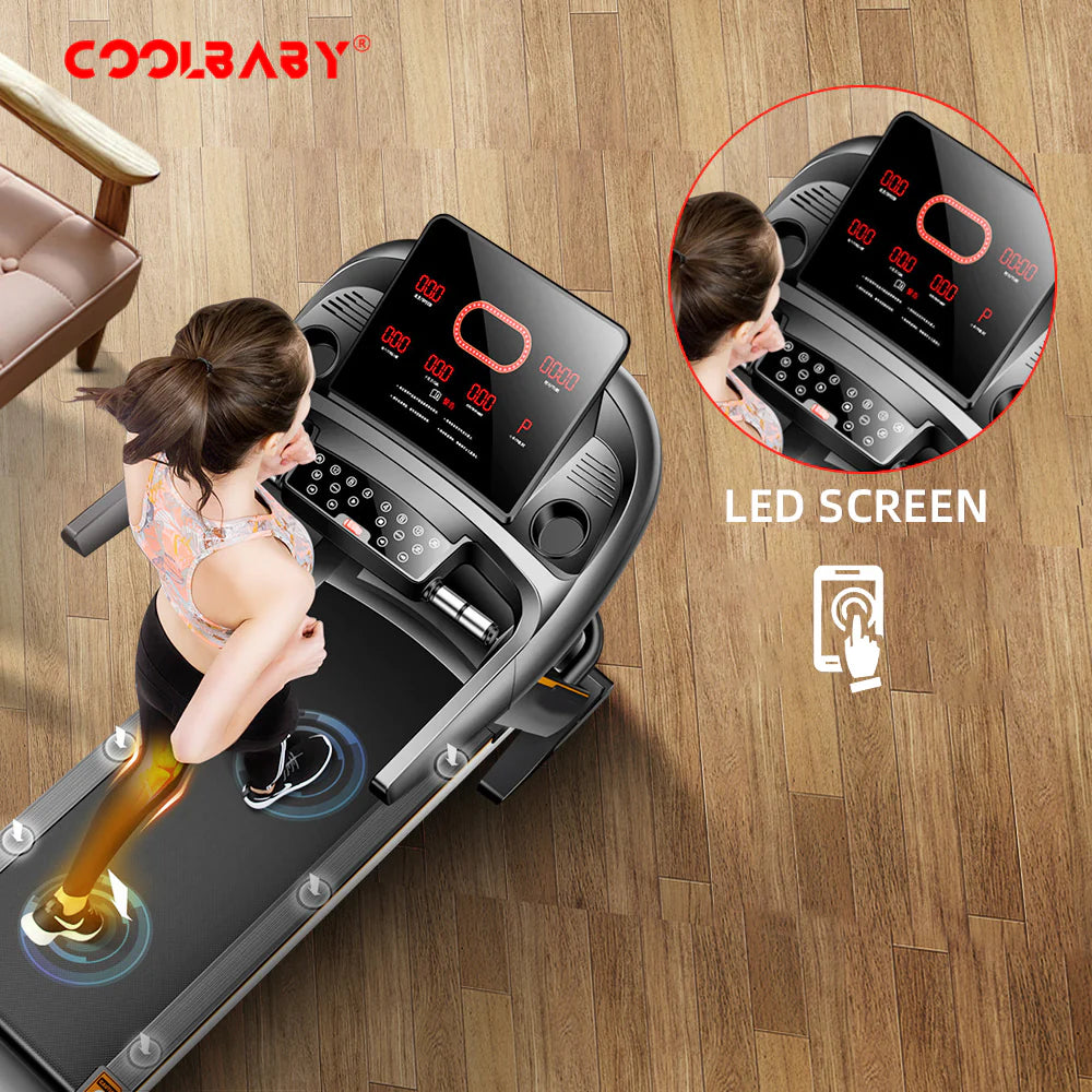 Most Advance PBJ24-SRK Fitness Treadmill 4HP Peak Motor, Auto Incline, Speed Range1-18 Km, LED Display, 150 Kg User Weight,Hydraulic Foldable, Inbuilt Speakers