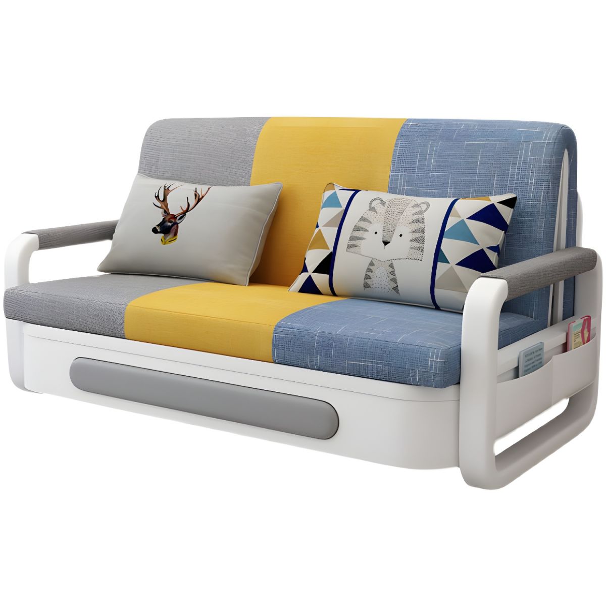 Modern Sectional Sofa Bed Set for Living Room & Dining Wood with Fabric & Foam Padding Reclining Feature Hotel Suitable (1.58M)