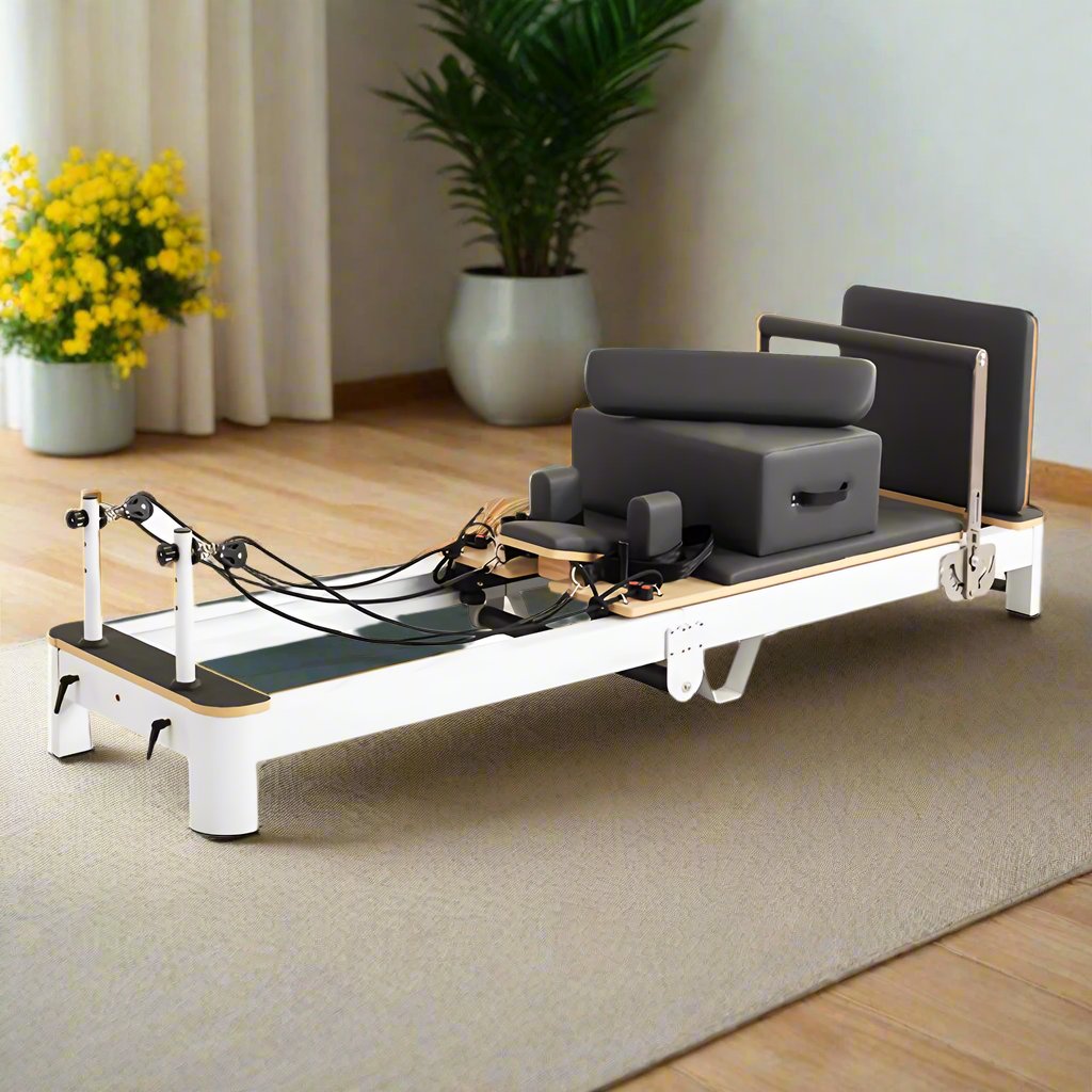 COOLBABY GS-PLT04 Pilates Reformer Folding Aluminum Yoga Bed NCS Pilates Reformer Machine, Aluminum Alloy Foldable Pilates Bed for Home, Exercise Yoga Equipment