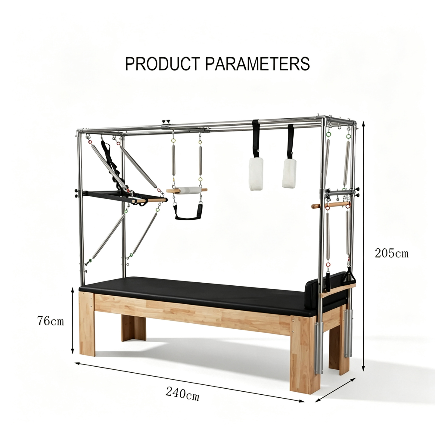 Oak Rubber Wood Pilates Cadillac Reformer Trapeze Table Solid Wood Pilates Cadillac