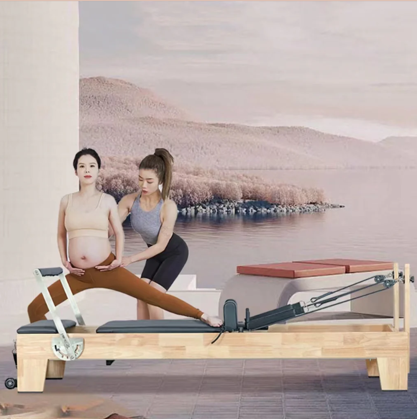COOLBABY SSZ-PLT Pilates Reformer Solid Wood Core Bed Multifunctional Yoga Bed