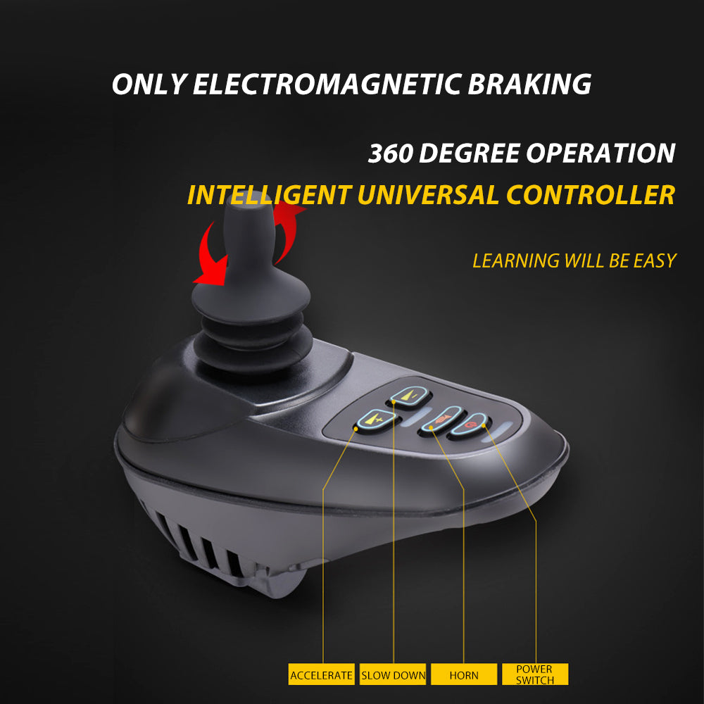 52cm Widen Seat Lightweight Foldable Electric Wheelchair All Terrain Power Wheel Chair for Adults, Seniors, Elderly