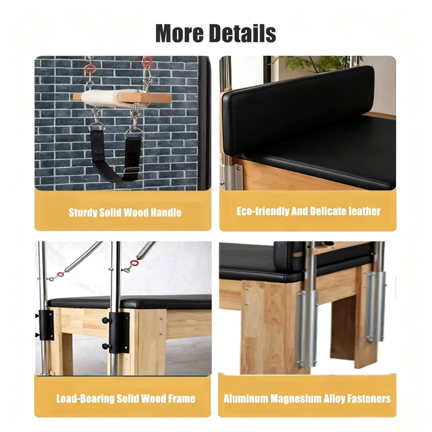 Oak Rubber Wood Pilates Cadillac Reformer Trapeze Table Solid Wood Pilates Cadillac