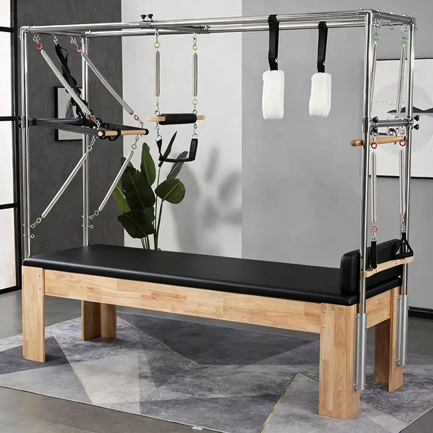 Oak Rubber Wood Pilates Cadillac Reformer Trapeze Table Solid Wood Pilates Cadillac