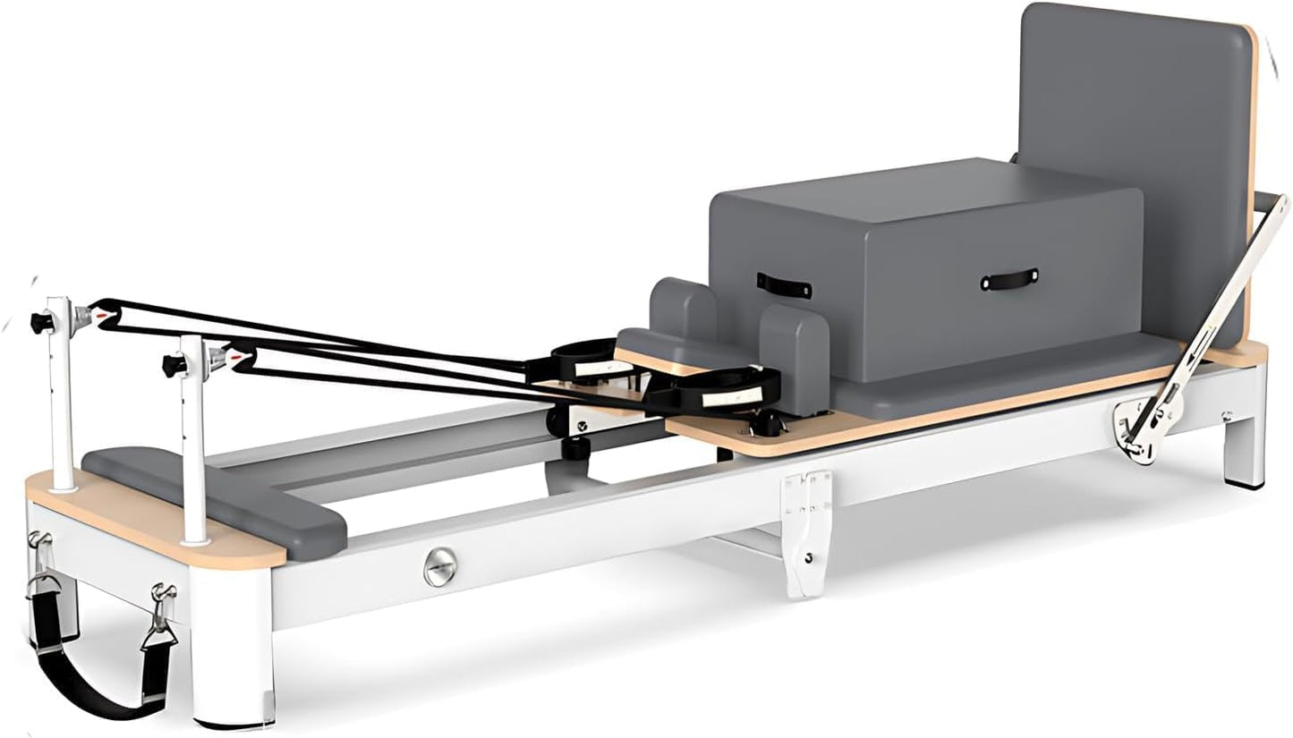 COOLBABY GS-PLT04 Pilates Reformer Folding Aluminum Yoga Bed NCS Pilates Reformer Machine, Aluminum Alloy Foldable Pilates Bed for Home, Exercise Yoga Equipment
