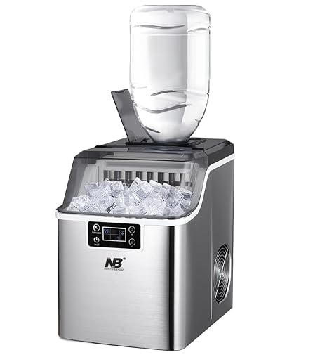 45 lbs/Day Countertop Stainless Steel Ice Maker – 24-Cube Commercial Ice Machine with Self-Cleaning & Adjustable Ice Thickness