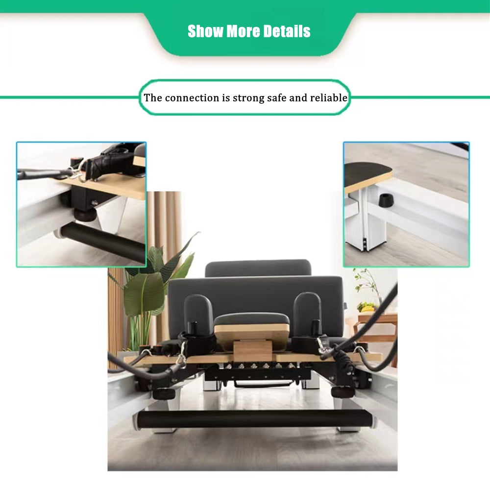 COOLBABY GS-PLT04 Pilates Reformer Folding Aluminum Yoga Bed NCS Pilates Reformer Machine, Aluminum Alloy Foldable Pilates Bed for Home, Exercise Yoga Equipment