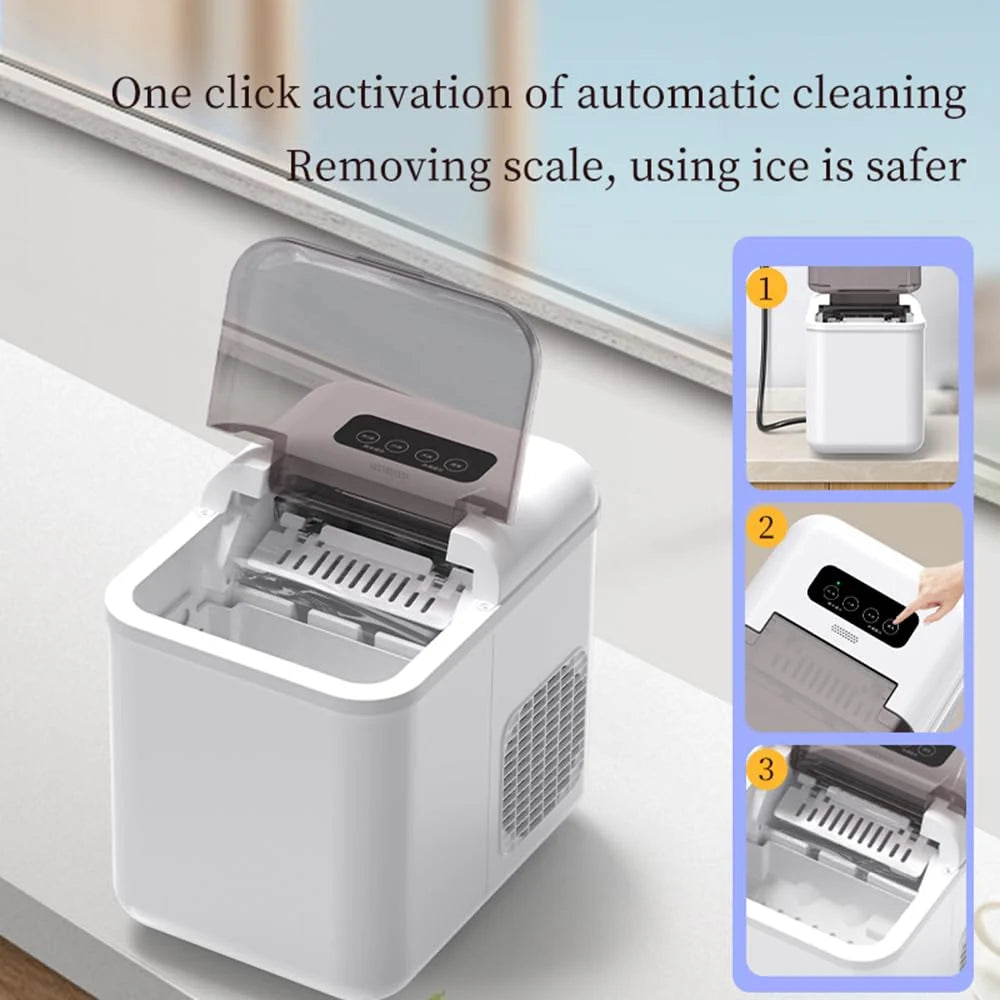 COOL BABY Smart App-Controlled Countertop Ice Maker – 1.3L Self-Cleaning Bullet Ice Machine, Grey | CKGO-i5