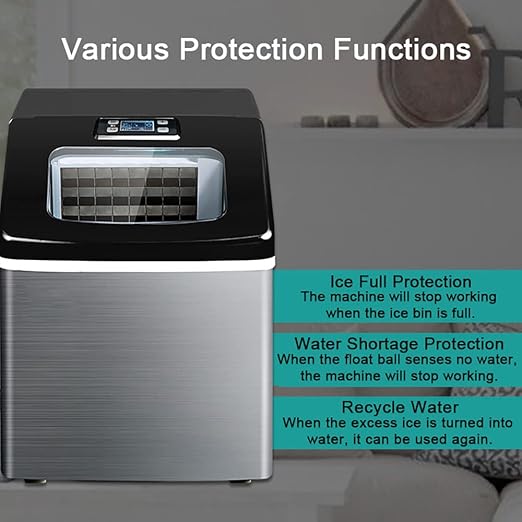 A-30KG Automatic Countertop Ice Maker – 25–30KG/Day Stainless Steel Ice Cube Machine for Home, Café & Restaurant