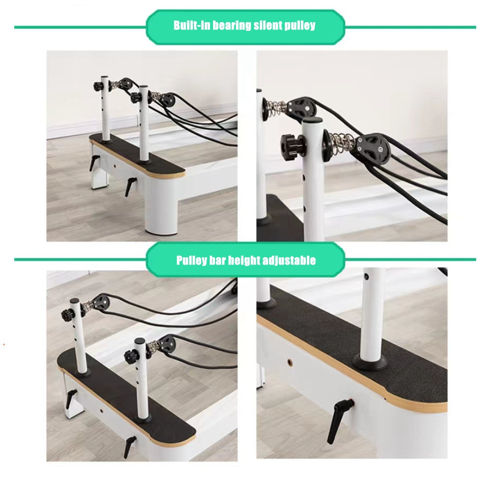 COOLBABY GS-PLT04 Pilates Reformer Folding Aluminum Yoga Bed NCS Pilates Reformer Machine, Aluminum Alloy Foldable Pilates Bed for Home, Exercise Yoga Equipment