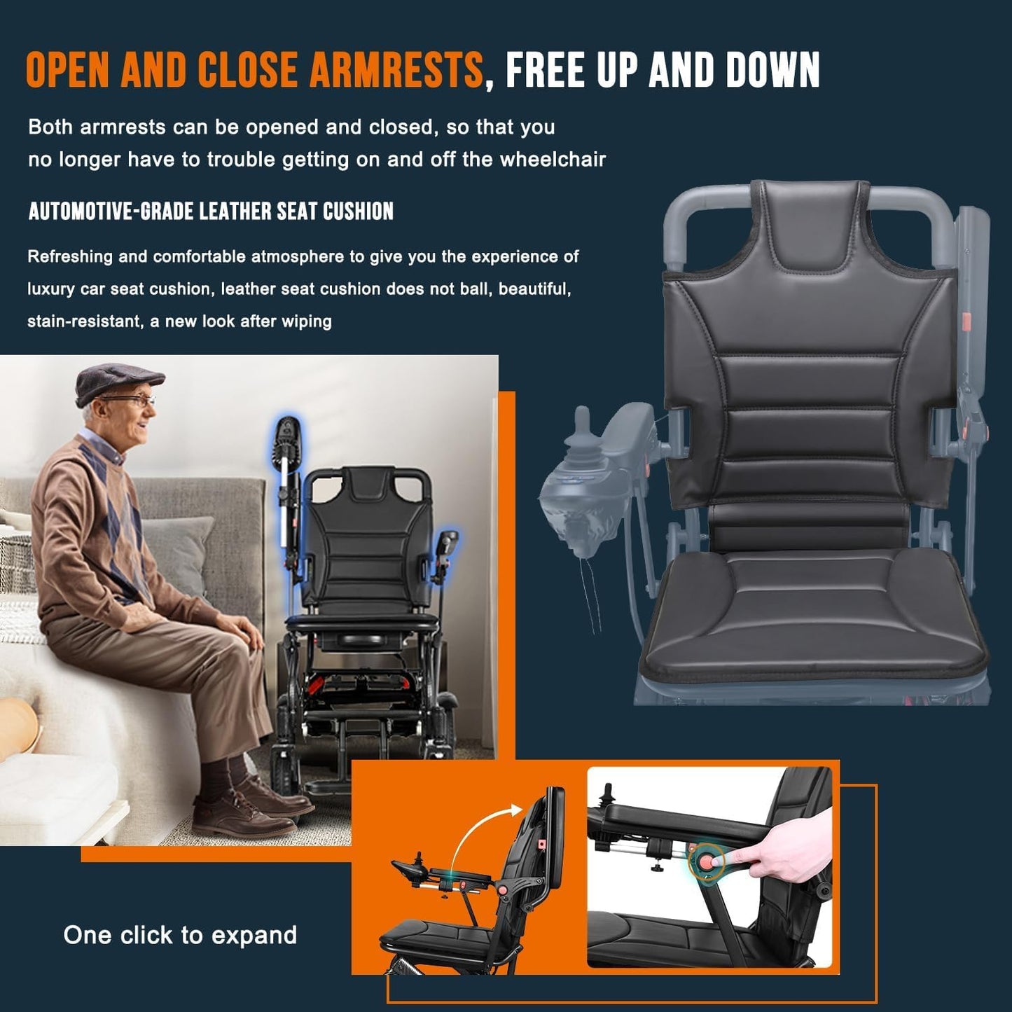 Electric Wheelchair Foldable And Portable For The Elderly Multifunctional Lithium Battery Scooter Disabled