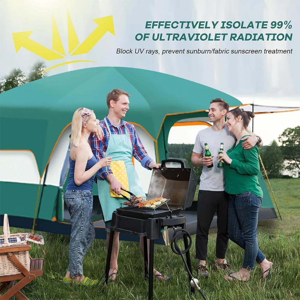 MOST WANTED 12-Person Tent with Divider & Porch – Waterproof, Windproof Cabin Tent for Camping & Hiking Spacious 12-Person Tent with 3 Rooms – Easy Setup, All-Season Family Camping Shelter