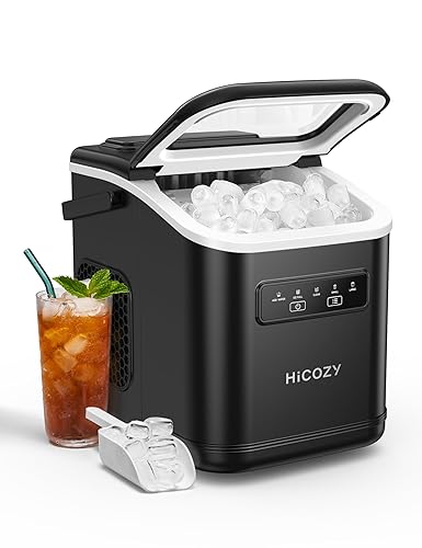 Compact Portable Ice Maker – 15KG/Day with 2 Ice Sizes, Self-Cleaning and Carry Handle – Black