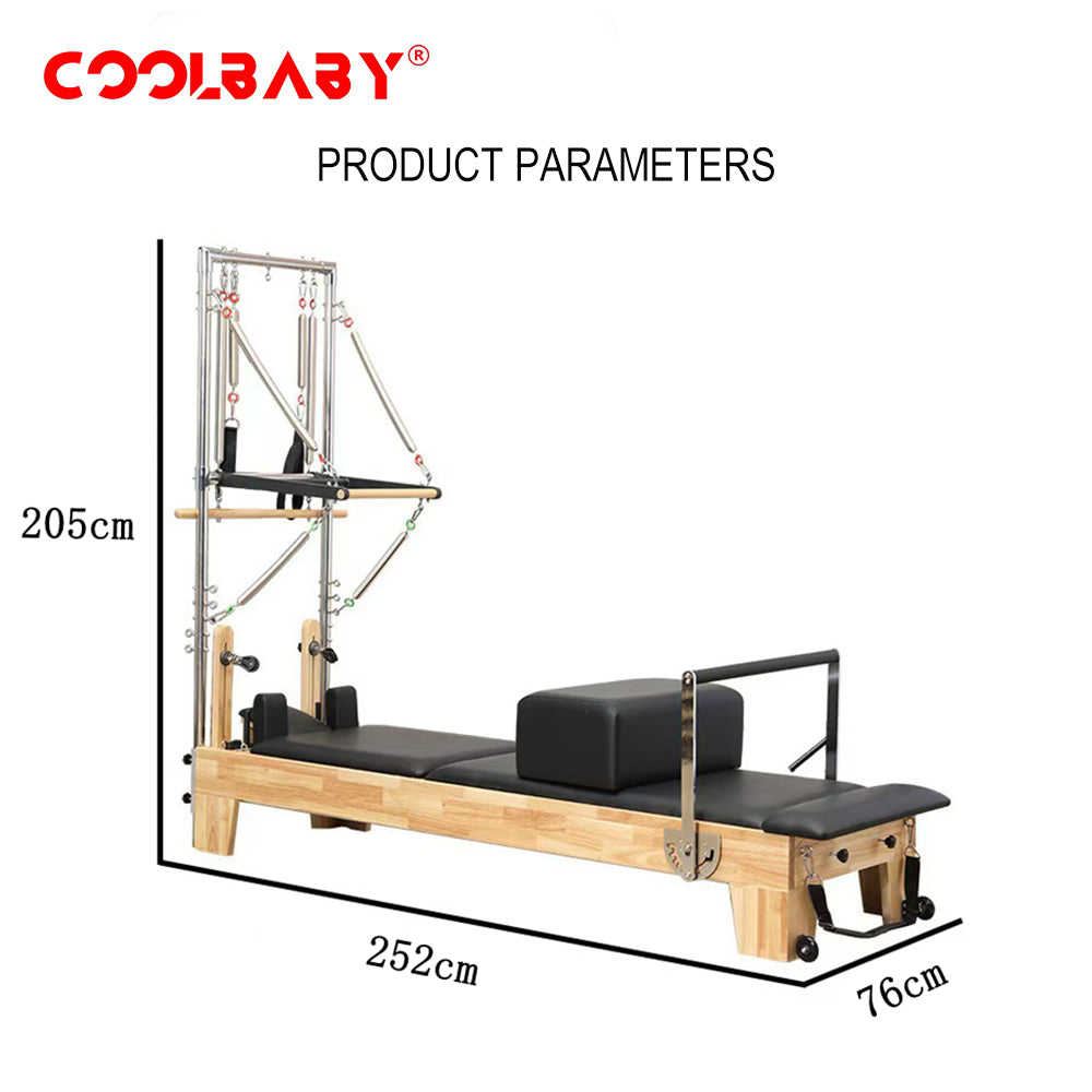 COOLBABY SSZ-GJC02 Pilates Reformer Semi-elevated 2-in-1 Yoga Bed