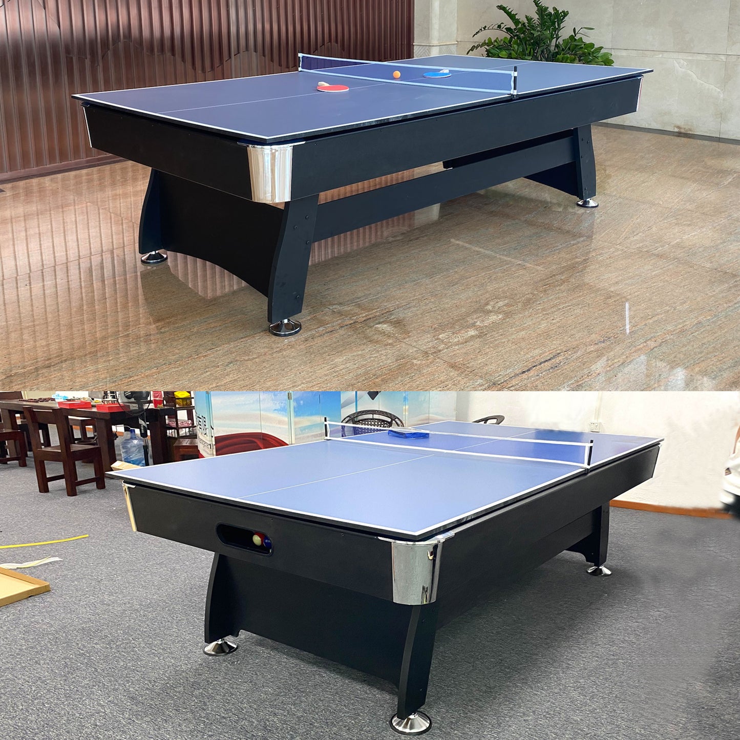 7ft 8ft 3 IN 1 Billiard Pool Tables with Full Accessory Multi-function Home Use Ping Pong Dining Table Convertible 3in1 Portability Pool Table