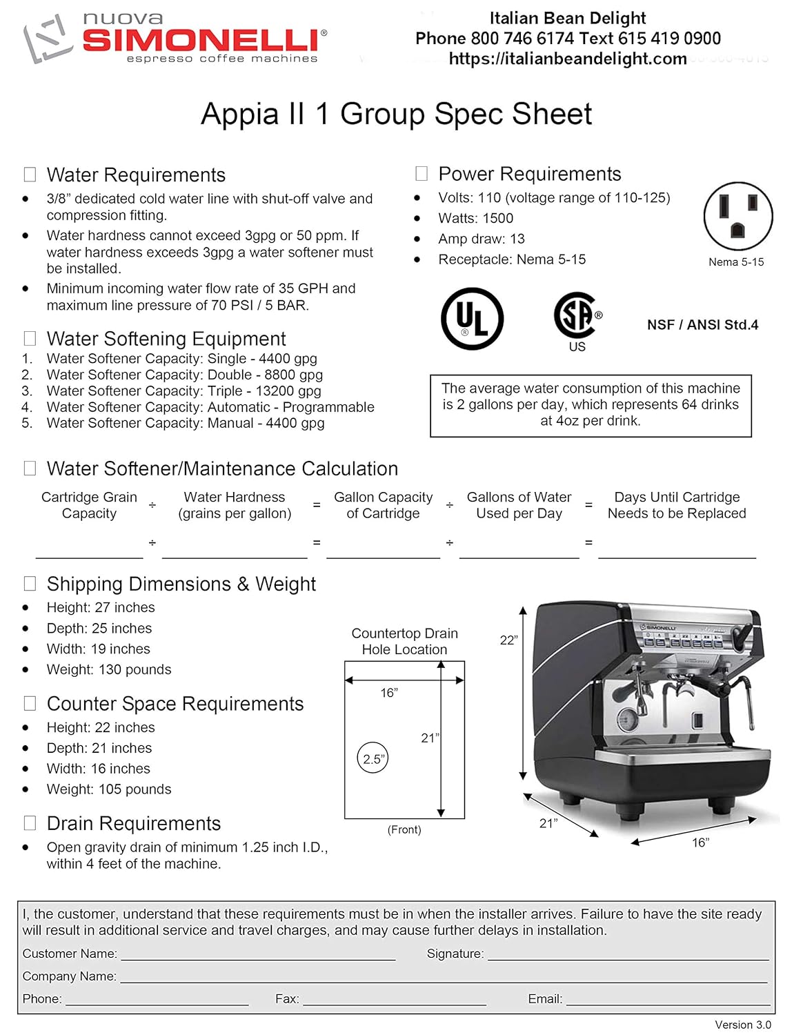 BRAND NEW COFFEE ESPRESSO MACHINE SEMI AUTOMATIC APPIA LIFE – S Sim0nelli Appia II Volumetric Espresso Machine 110V Group Smart Wand Commercial Espresso Machine