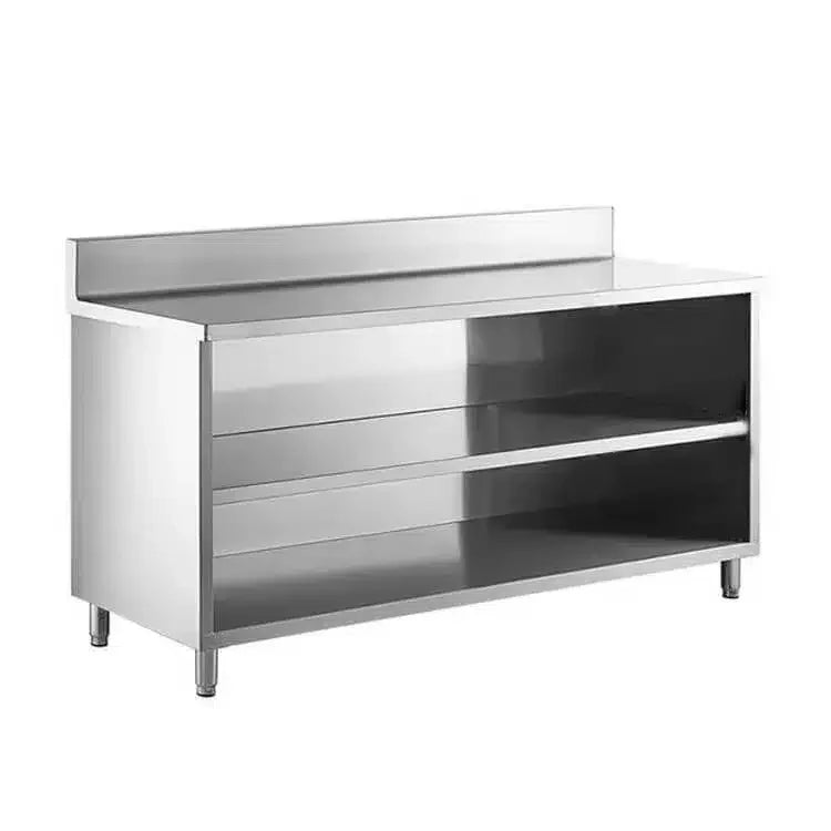 Commercial Open Base Cabinet with 2 Shelves | AISI 304 Stainless Steel | 1000×700×850 mm | Made in UAE