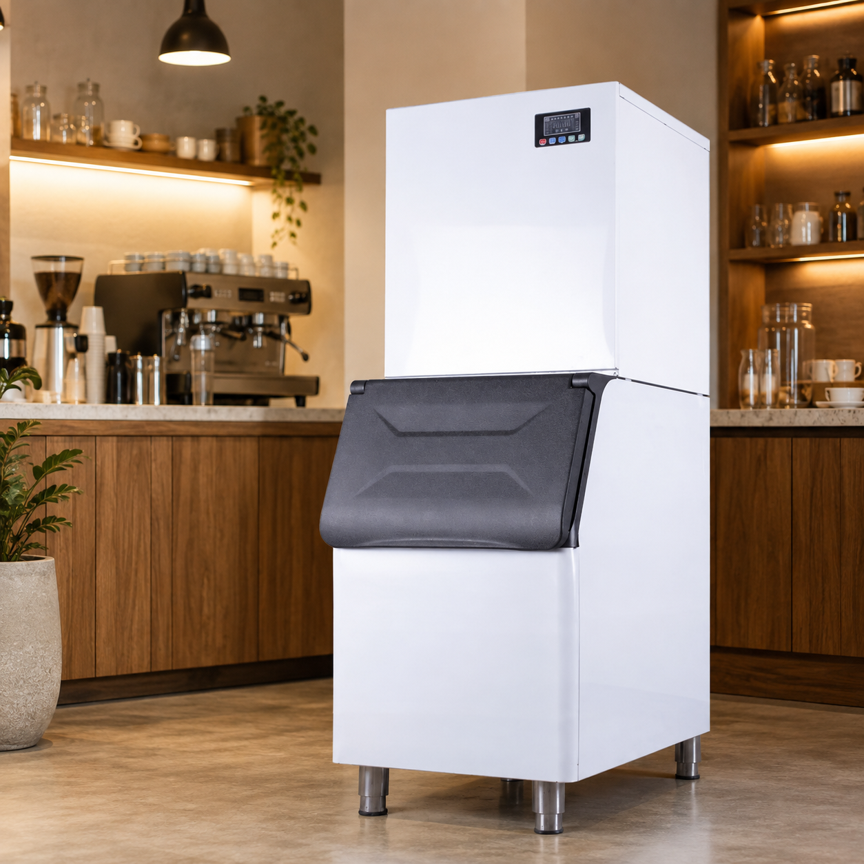 Ice Cube Makers, Commercial Ice Maker Machine,Under Counter Ice Maker with Large Storage Bin,Fully-Automatic Freestanding Commercial Clear Cube Ice Make for Bussiness, Home,360KG