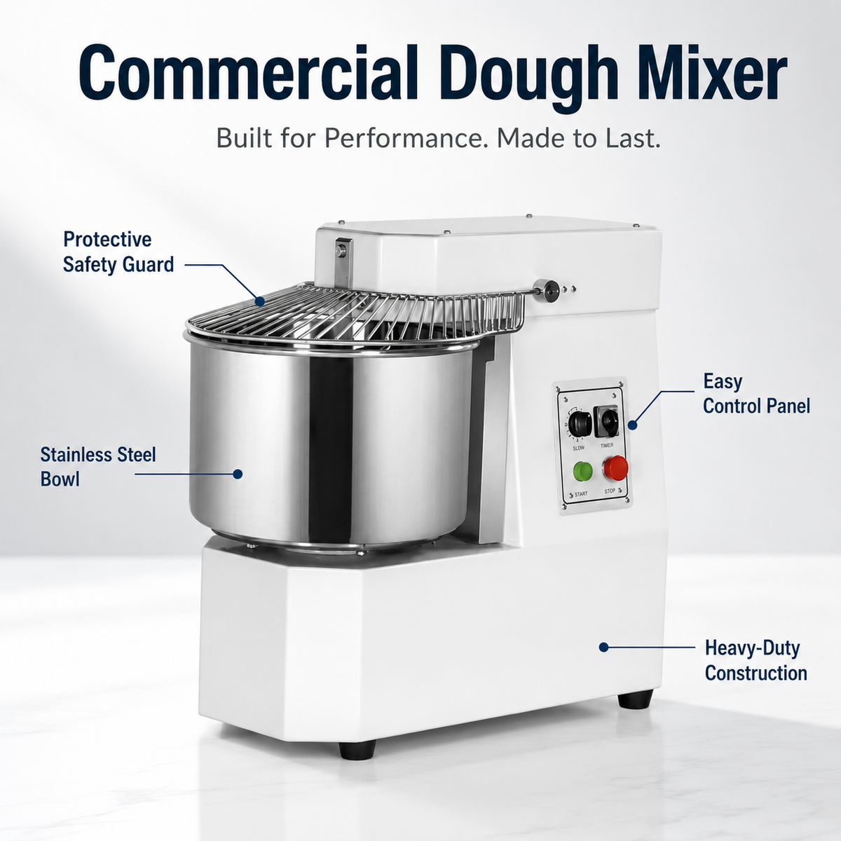 DH-30G Spiral Mixer 30L Fixed Head Commercial Dough Mixer – Italian Technology