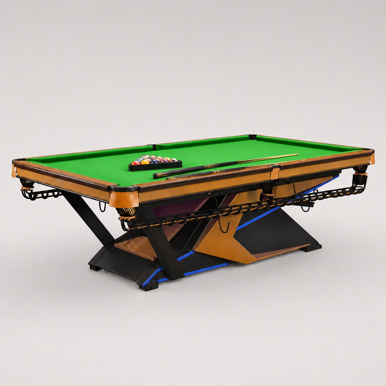 Elegant Commercial Billiard Table TE-LT with Steel Frame, Slate Bed & Professional CPBA Cloth