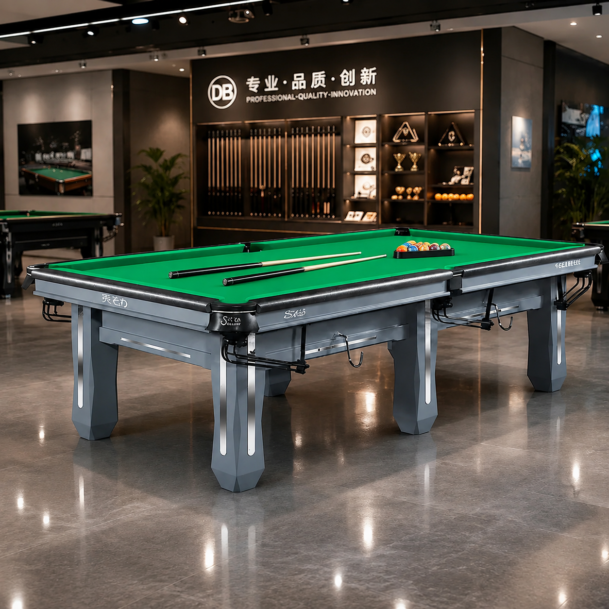 9-6 SM Dragon Chinese 8-Ball Billiard Table with 25mm Slate Top & Solid Maple Wood Frame