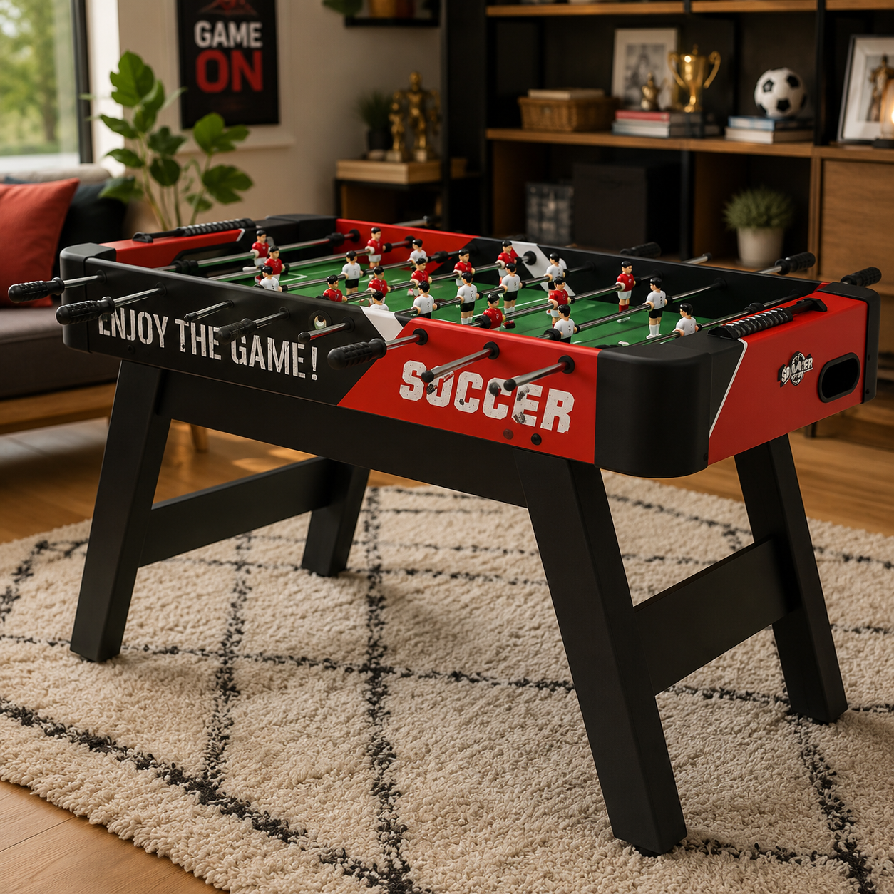 ST216 Kids Home Use Foosball Table | Compact MDF Soccer Table for Family Entertainment