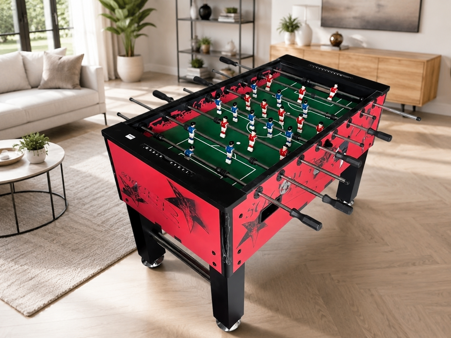 GCC MALL ST-3030 Soccer Table Half K/D – 140cm Foosball Table for Home & Game Room