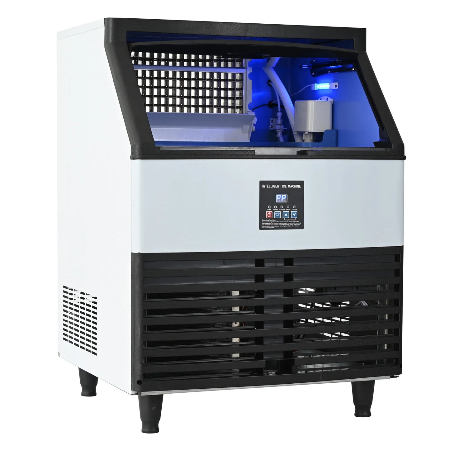 Commercial Ice Maker Machine, 240KGS/24H Stainless Steel under Counter Ice Machine with 45KGS Ice Storage Capacity, for/Restaurant/Bar/Coffee Shop