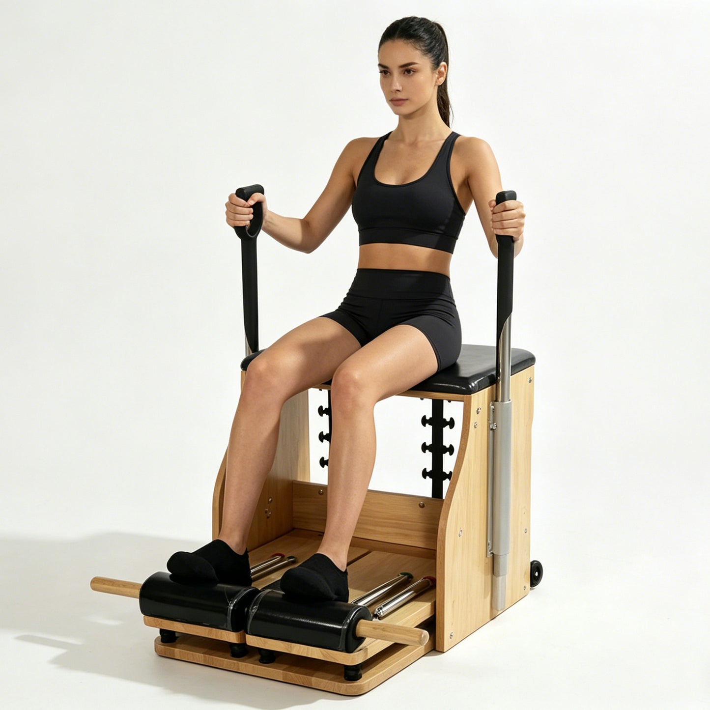 Yoga Pilates Reformer Machine Equipment Fitness Combo Stability Chair Wood Pilates Chair Wunda Chair Stable Chair Balance Trainer