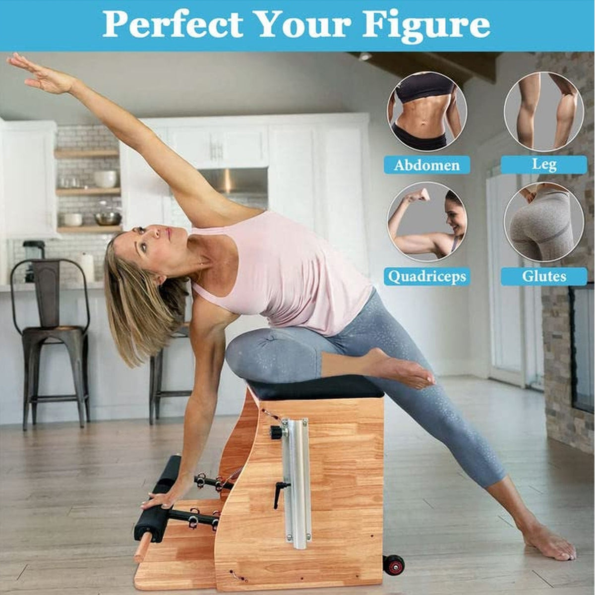 Multi Functional Wunda Chair Pilates Fitness Exercise Durable Oak Equipment Pilates Stability Chair Balance Trainer