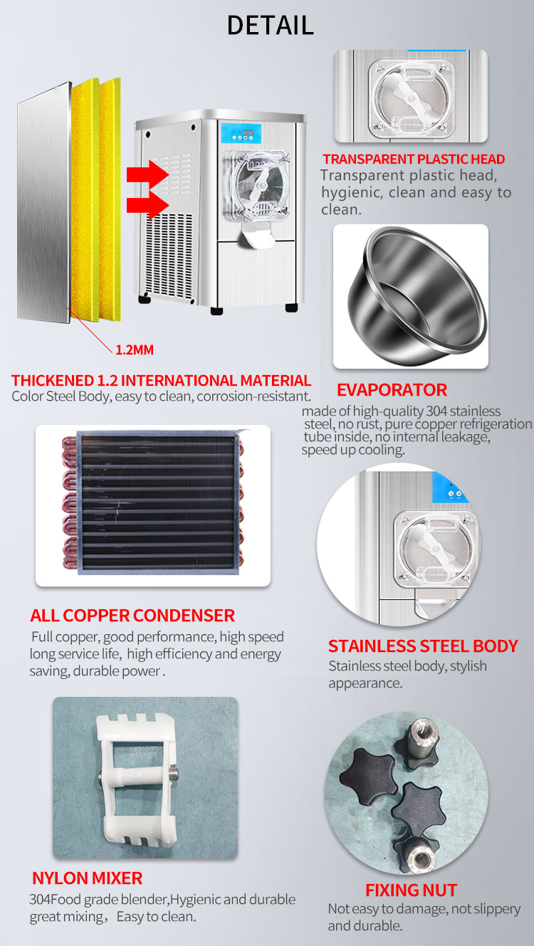 Stainless Steel Homemade Ice Cream Machine Hard Ice Cream Filling Machine for Ice Cream