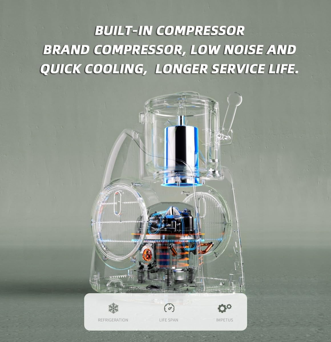Automatic Quart Ice Cream Maker Machine with Built in Compressor Soft Serve for Home Party Ice Storage Capacity 1.5 Quart Automatic Ice Cream Maker Home Party Soft Serve with Built-in Compressor for Ice Cream Syrup Fruit Milk 220v/50Hz