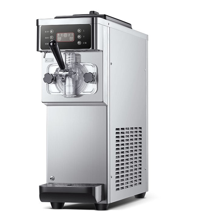 High Quality Single Head Soft Serve Ice Cream Machine for Commercial Use Commercial Soft Ice Cream Machine Stainless Steel Soft Stall Household Milk Slurry Small Cone Ice Cream Machine Electric
