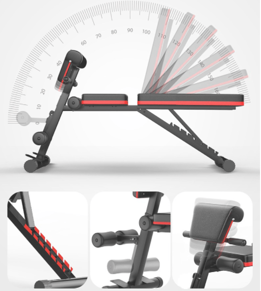 COOLBABY JSY189 Black Foldable Weight Bench with Adjustable Backrest - COOL BABY