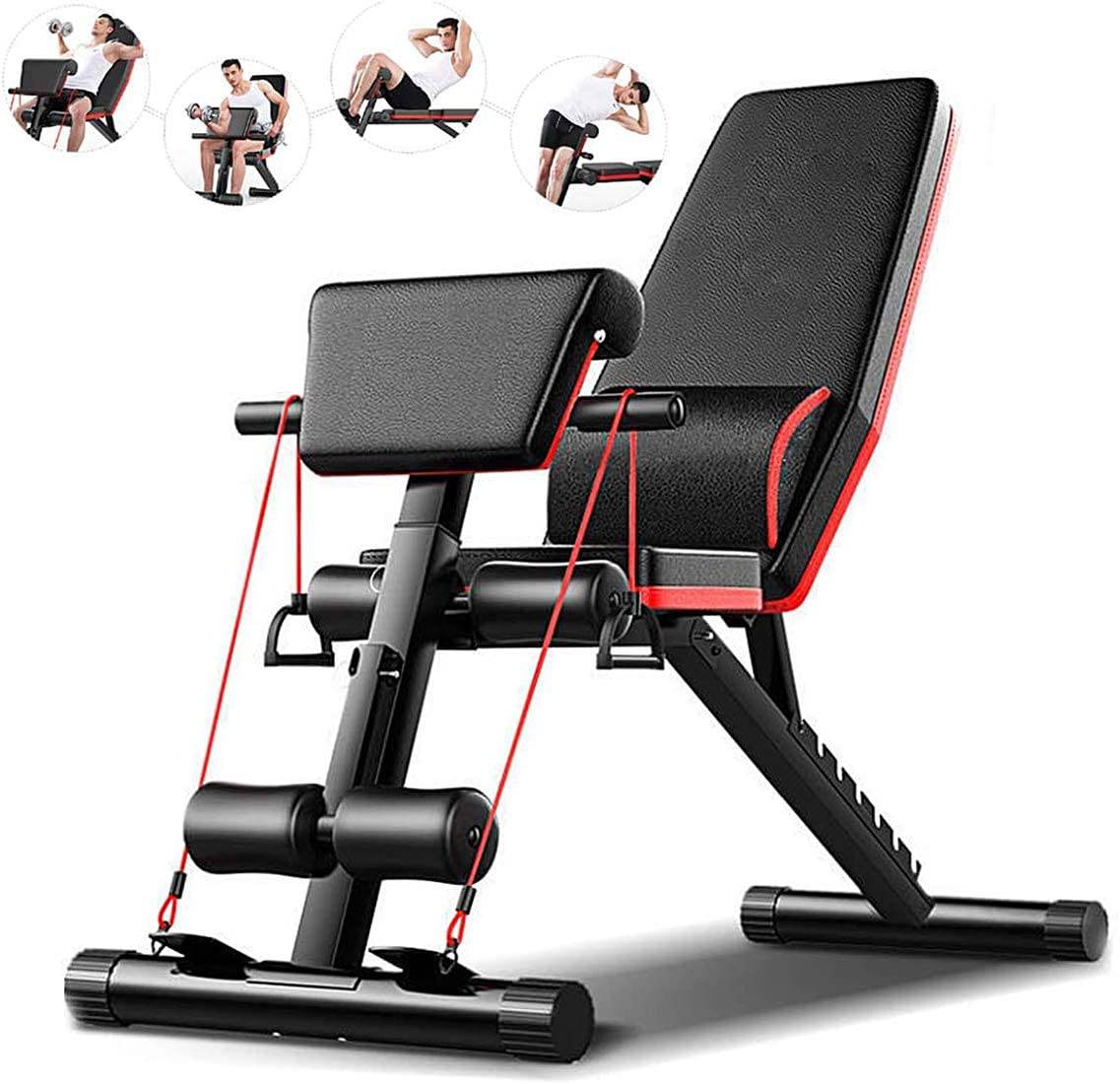 COOLBABY JSY189 Black Foldable Weight Bench with Adjustable Backrest - COOL BABY