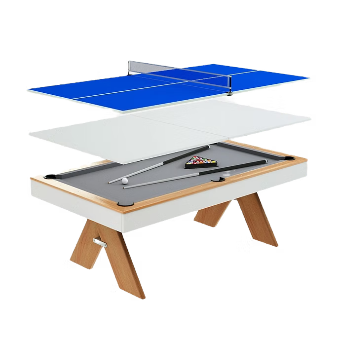 3 in 1 Professional Modern Billiard Pool Table with Premium Blue Felt Luxury Commercial Pool Table for Home & Club Use