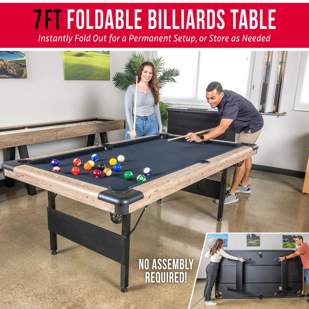 7ft Portable Foldable Pool Billiard Tables With Full Set of Accessories for Kids and Adults