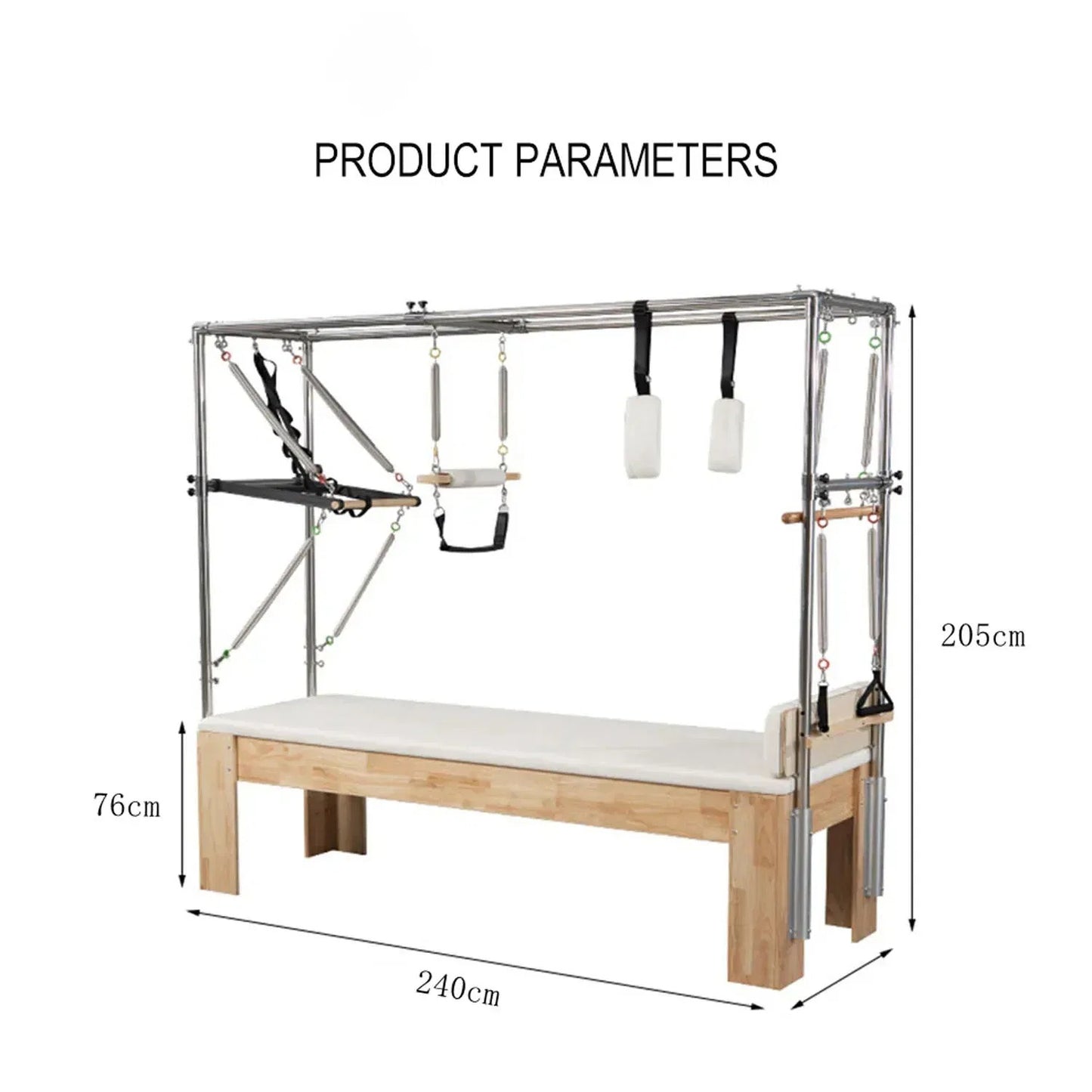 Oak Rubber Wood Pilates Cadillac Reformer Trapeze Table Solid Wood Pilates Cadillac