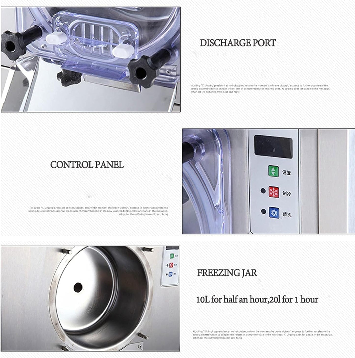 COOLBABY Commercial Desktop Ice Cream Making Machine, Gelato, Stainless Steel, 5.3 Gal/H, 1400W