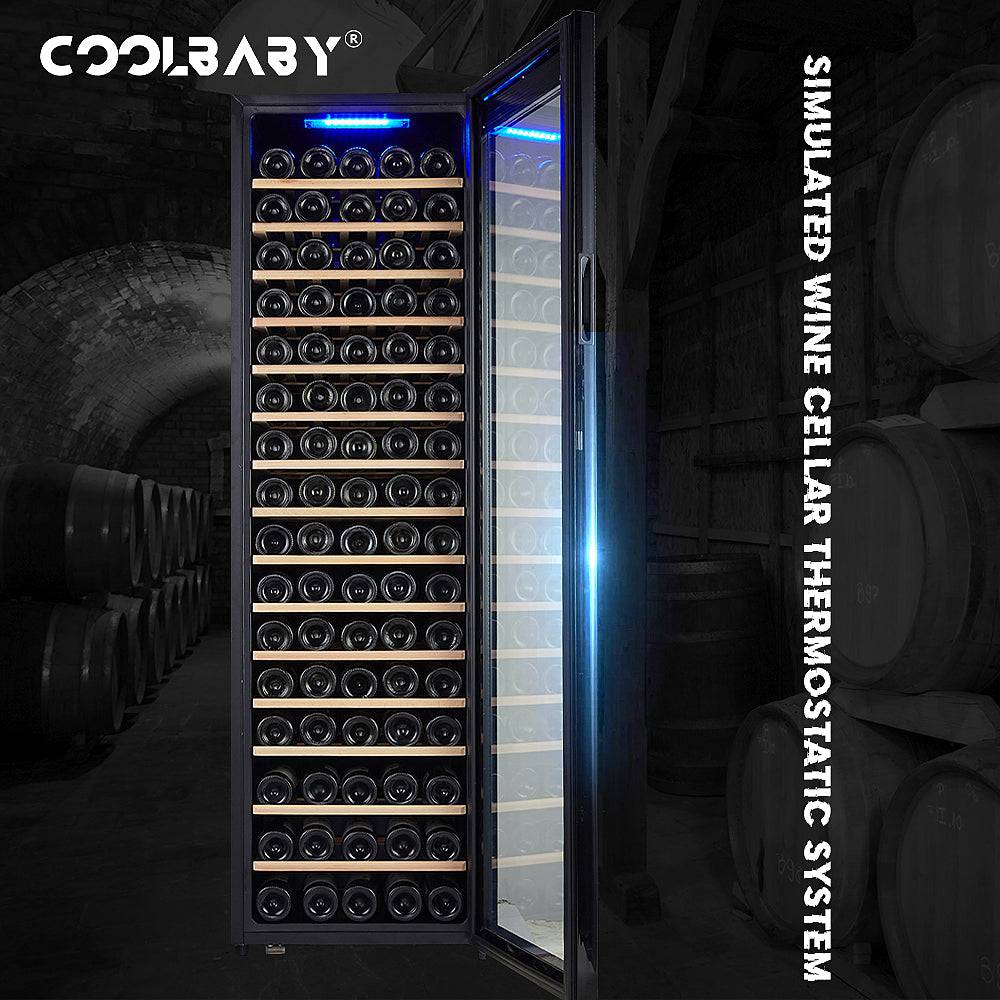 Premium 110-Bottle Wine Cooler: Precision Cooling, Compact Design, and Ultra-Quiet Operation - COOLBABY