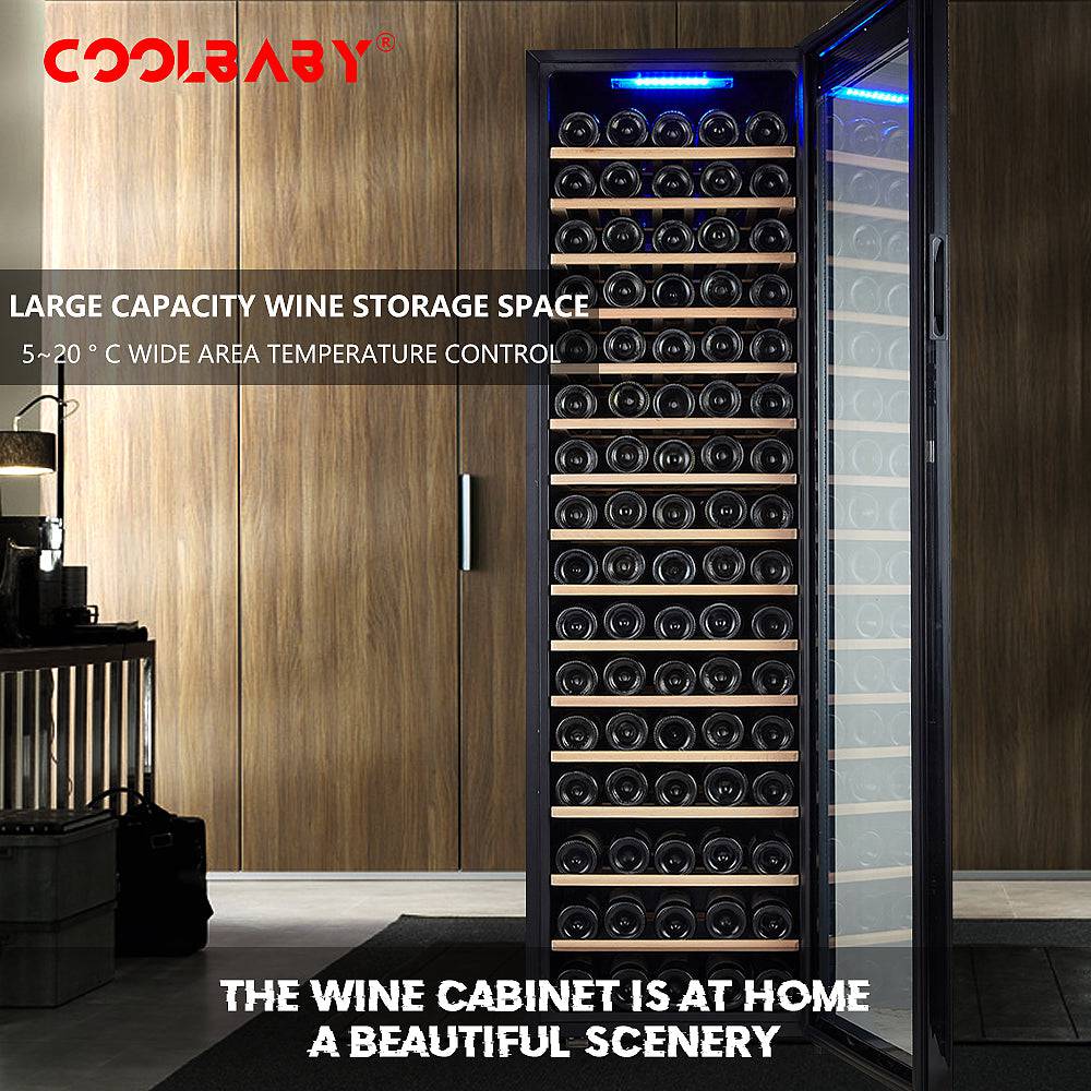 Premium 110-Bottle Wine Cooler: Precision Cooling, Compact Design, and Ultra-Quiet Operation - COOLBABY