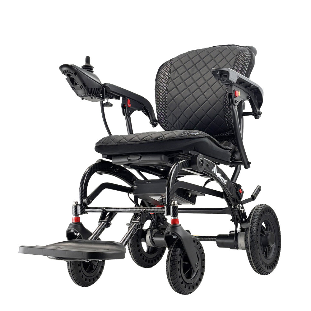 Electric Wheelchair for Adults & Seniors - Ultra-Light Aluminum Frame, 3-Second Folding, 220 lbs Weight Capacity - Ergonomic Comfort Seat