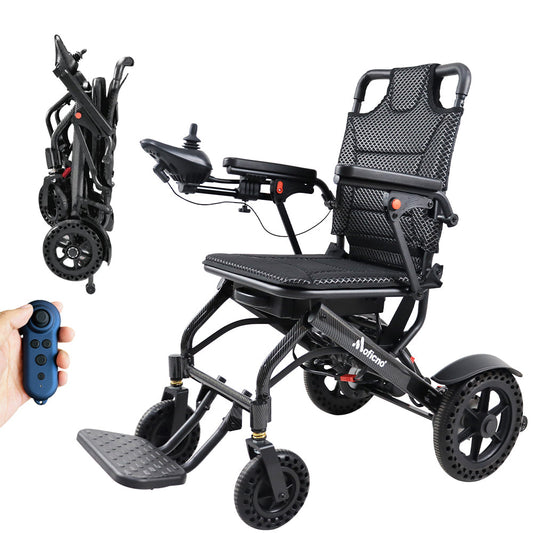 Carbon Fiber Coated Lightweight 15.6kg Electric Wheelchair Automatic Wheelchair Travel for Adults, Seniors Compact Portable Airline Approved